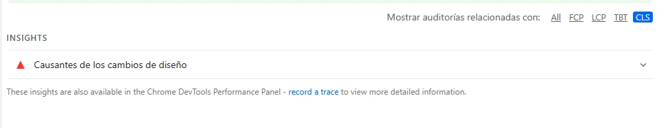 que es cls PageSpeed Insights